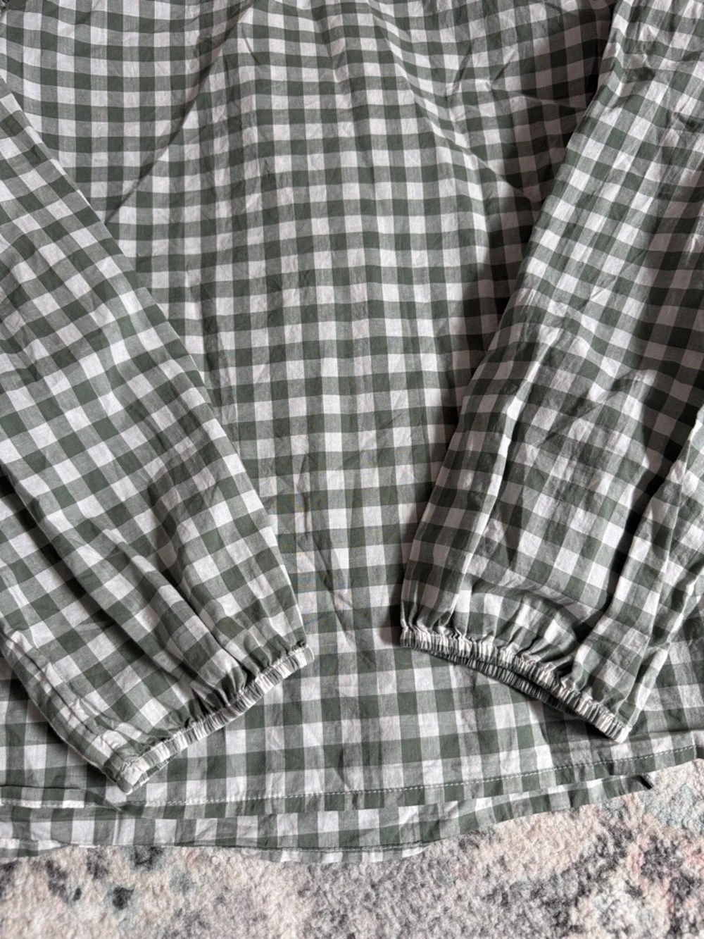 J. Crew Long Sleeve Gingham Ruffled Shoulder Blouse